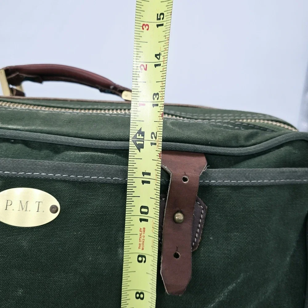 Vintage Orvis Battenkill Bag Travel Weekender‎ Pique Canvas Green Leather Large